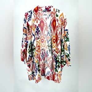 Zara The‎ Minoi Multicolor Patterned Kimono with pockets size Medium